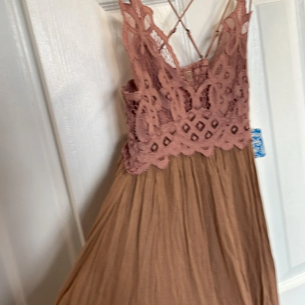 FREE PEOPLE ADELL TWO-TONED SLIP DRESS ROSE SIZE XS